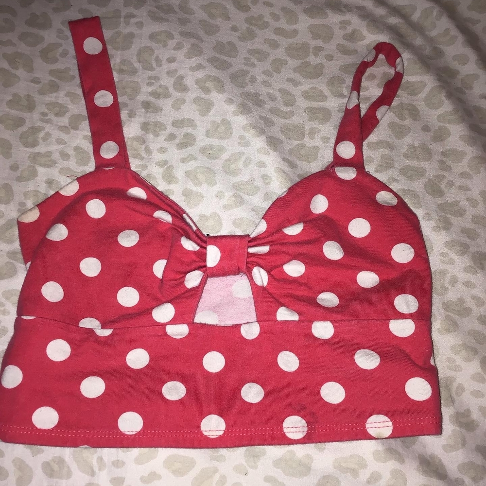 Forever 21 Pink and White Polka Dot Top